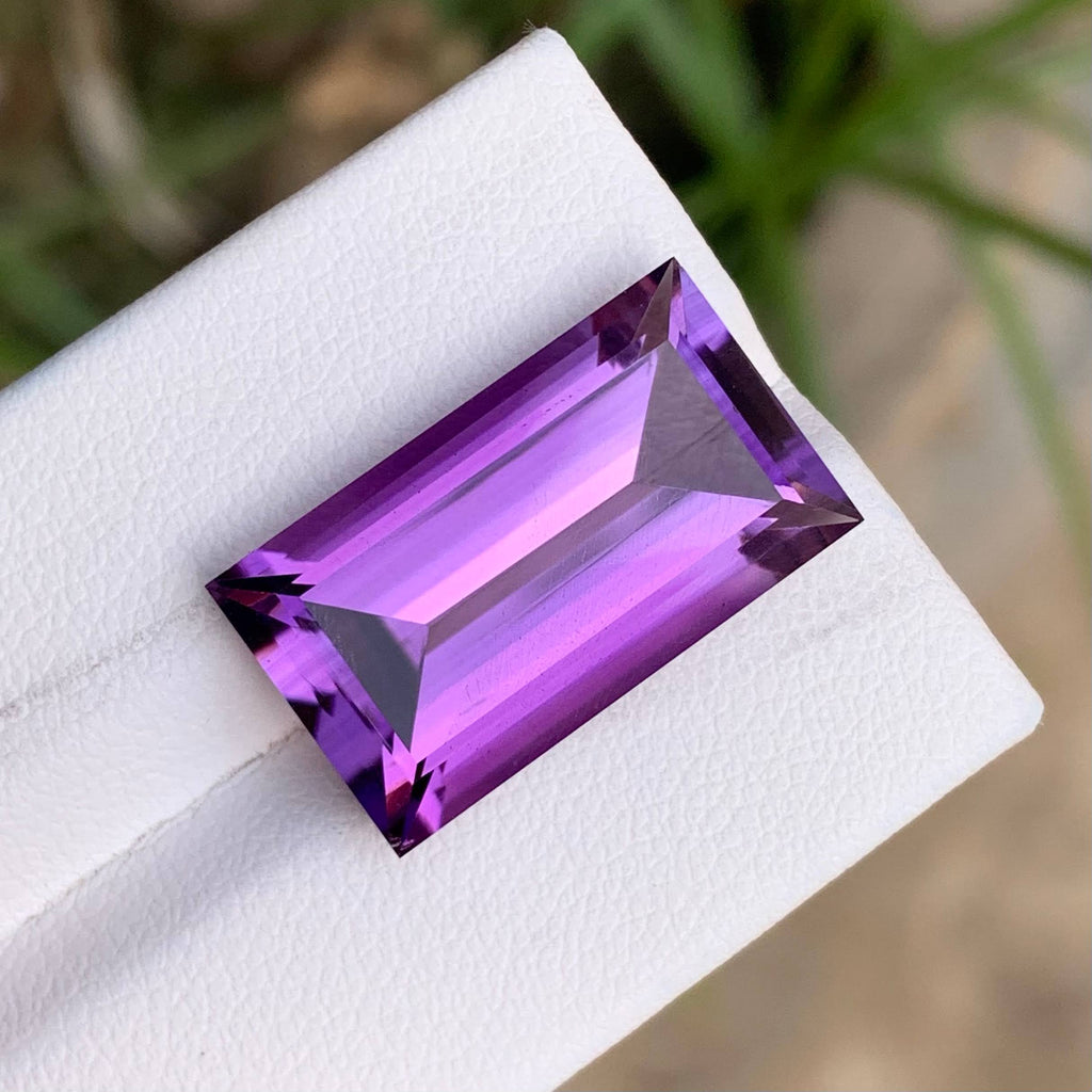 Natural Brazilian Amethyst 13.31 Ct Baguette Cut Loose Gemstone | Eye Clean Purple Quartz | Untreated Fine Jewelry Gem
