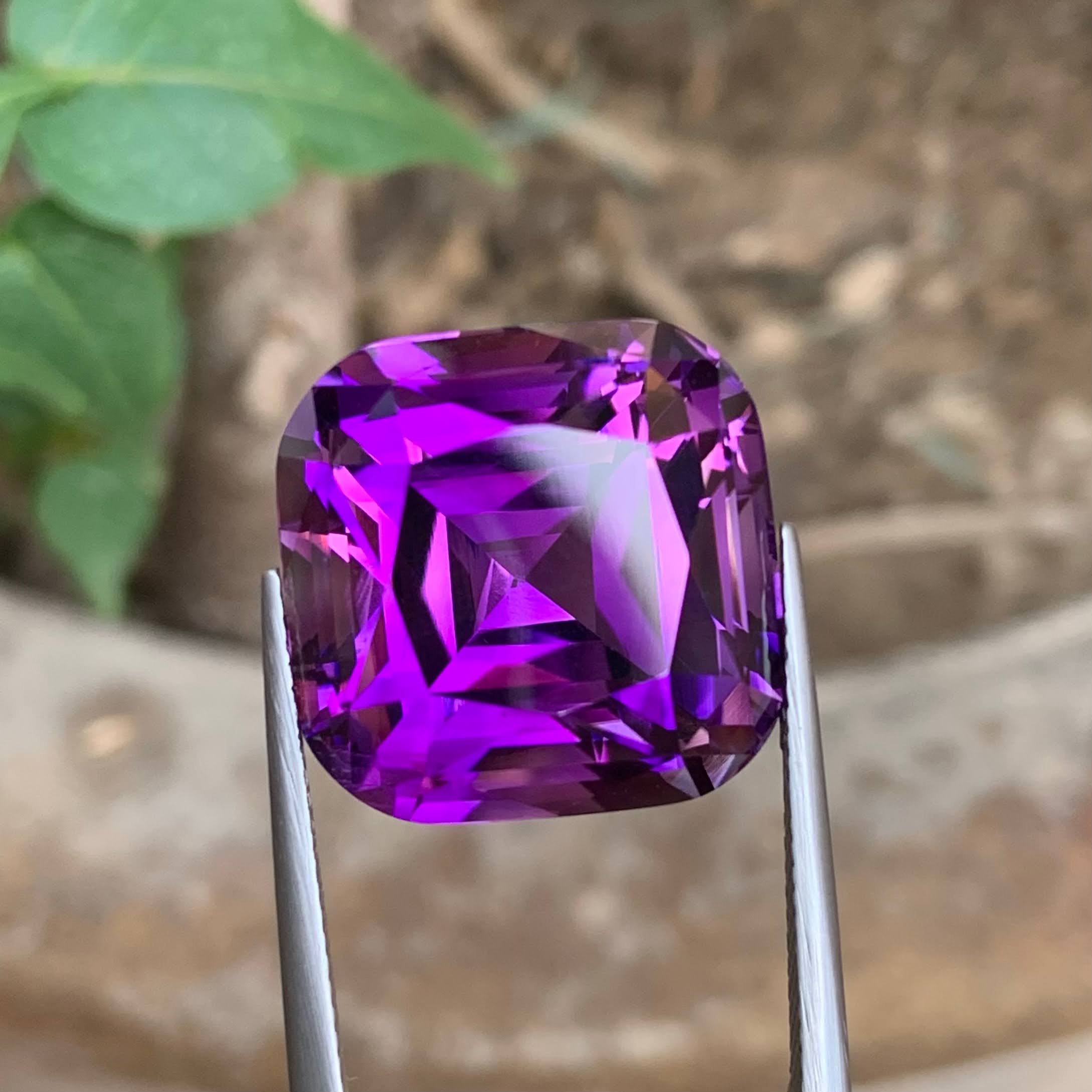 Natural Purple Amethyst 27.57 Ct Cushion Cut Loose Gemstone | Loupe Clean Brazilian Amethyst | Untreated Fine Jewelry Gem