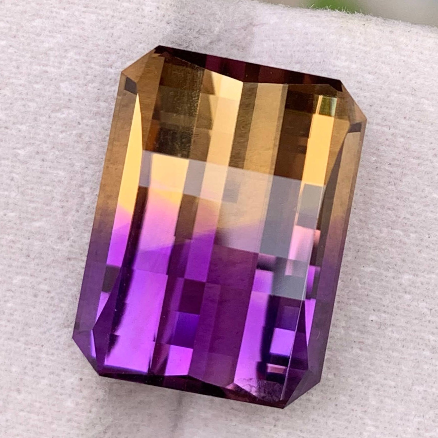 Natural Ametrine 22.46 Ct Pixel Cut Loose Gemstone | Loupe Clean Bolivia Ametrine | Untreated Bi-Color Quartz Gem Main image