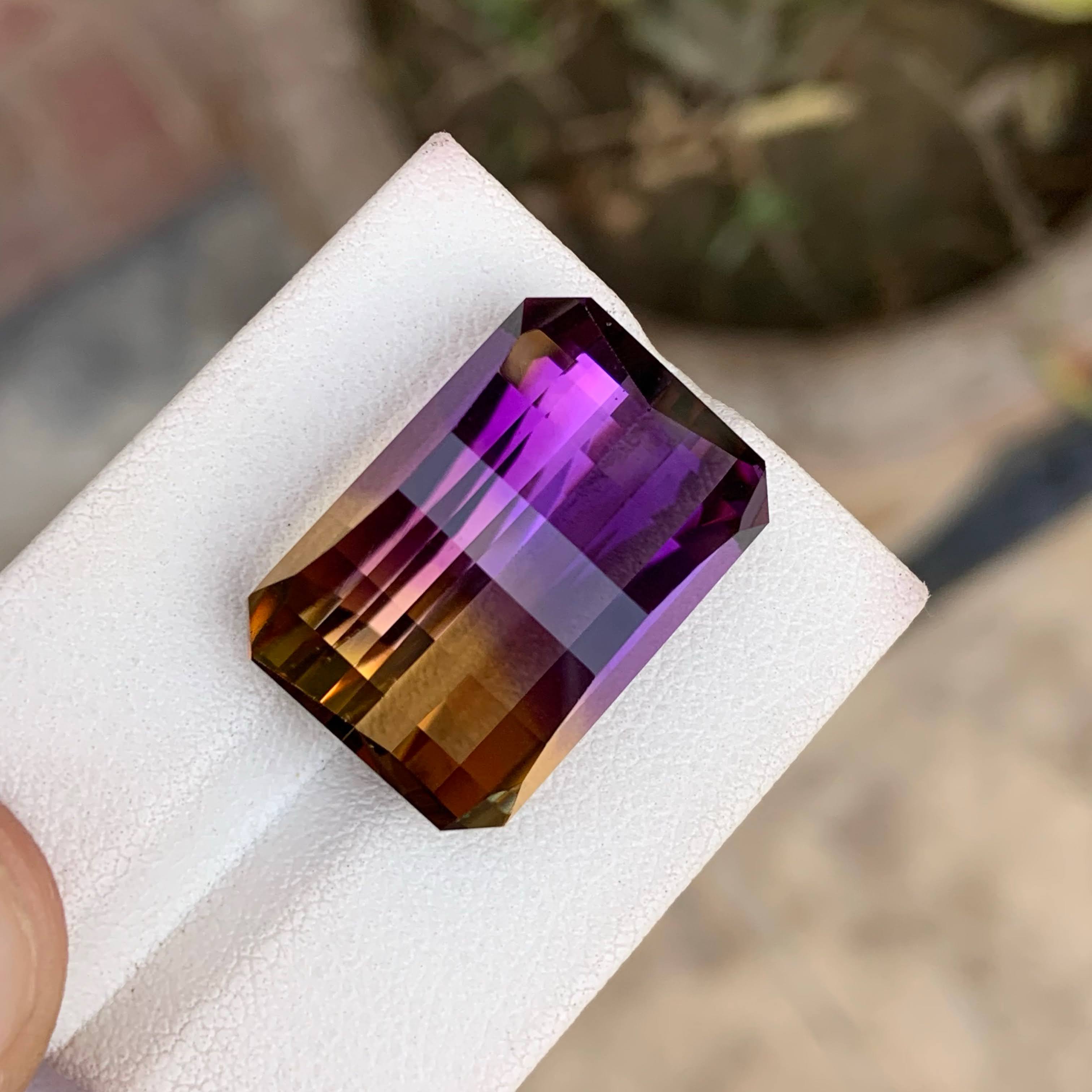 Natural Ametrine 25.83 Ct Loose Gemstone | Eye Clean Bolivian Ametrine | Untreated Bi-Color Quartz Fine Jewelry Stone
