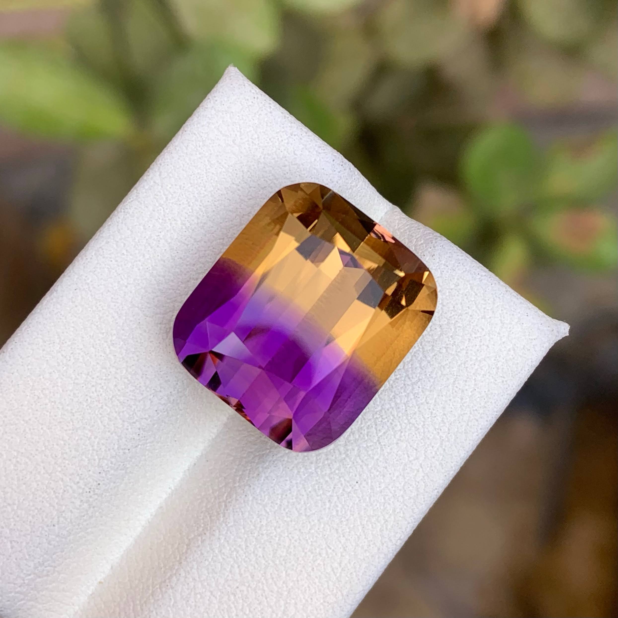 Natural Ametrine 20.38 Ct Loose Gemstone | Bolivia Ametrine | Loupe Clean Untreated Quartz | Bi-Color Gem for Fine Jewelry