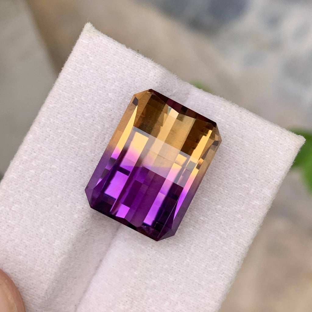 Natural Ametrine 22.46 Ct Pixel Cut Loose Gemstone | Loupe Clean Bolivia Ametrine | Untreated Bi-Color Quartz Gem