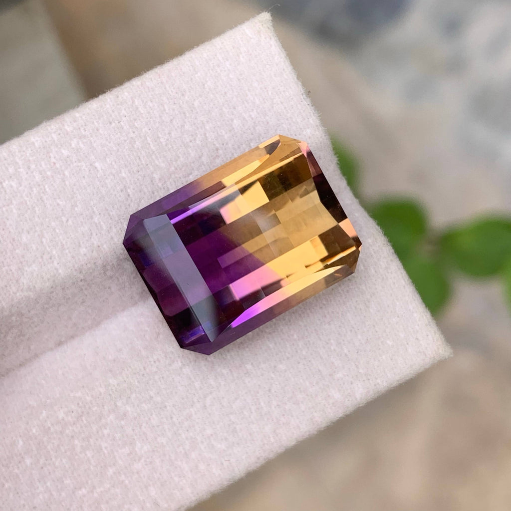 Natural Ametrine 22.46 Ct Pixel Cut Loose Gemstone | Loupe Clean Bolivia Ametrine | Untreated Bi-Color Quartz Gem