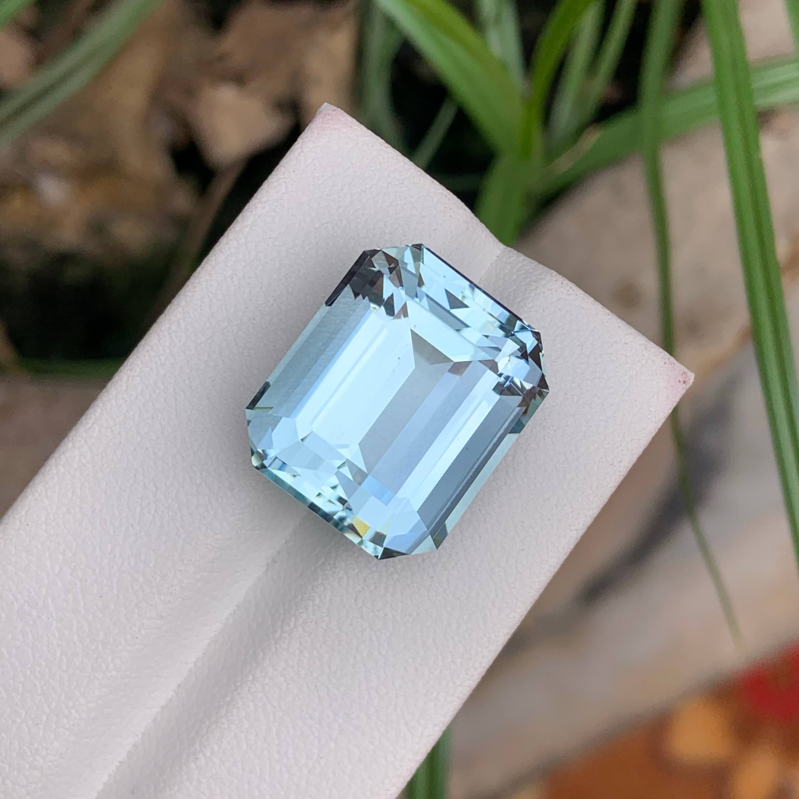 Natural Aquamarine 23.59 Ct Eye Clean Loose Gemstone | Pakistan Aquamarine | Untreated Fine Jewelry Collector Gem