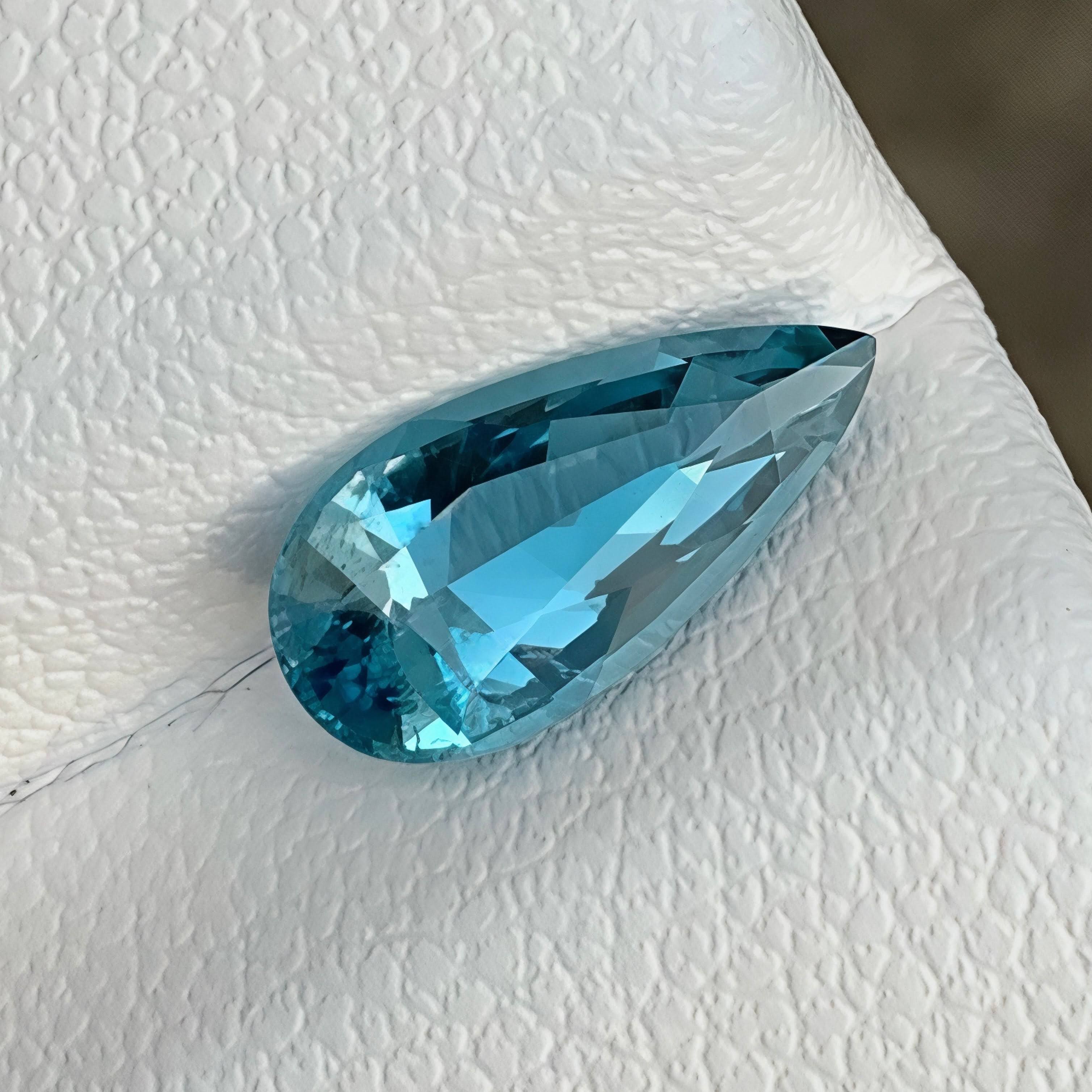 Natural Aquamarine 1.02 Ct Pear Cut Loose Gemstone | VS Nigeria Aquamarine | Untreated Faceted March Birthstone Gem