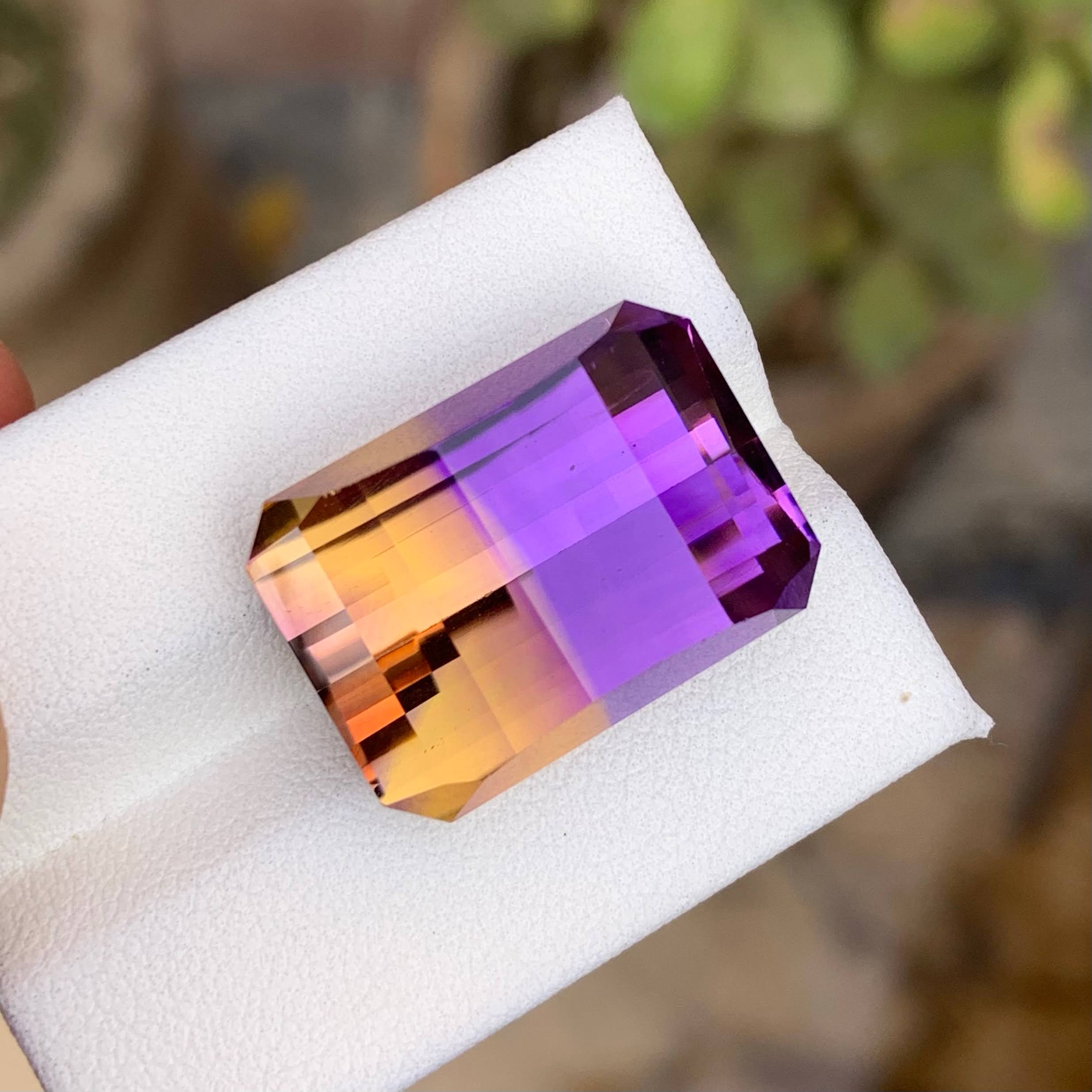 Natural Ametrine 27.46 Ct Loose Gemstone | Bolivia Ametrine | Loupe Clean Untreated Quartz | Large Bi-Color Jewelry Stone