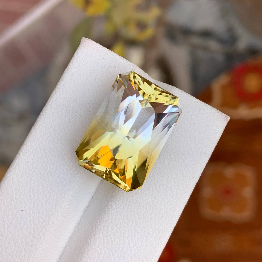 Natural Bi Colour Citrine 19.42 Ct Loose Gemstone | Brazil Citrine |  Loupe Clean | Untreated Quartz Crystal for Jewelry
