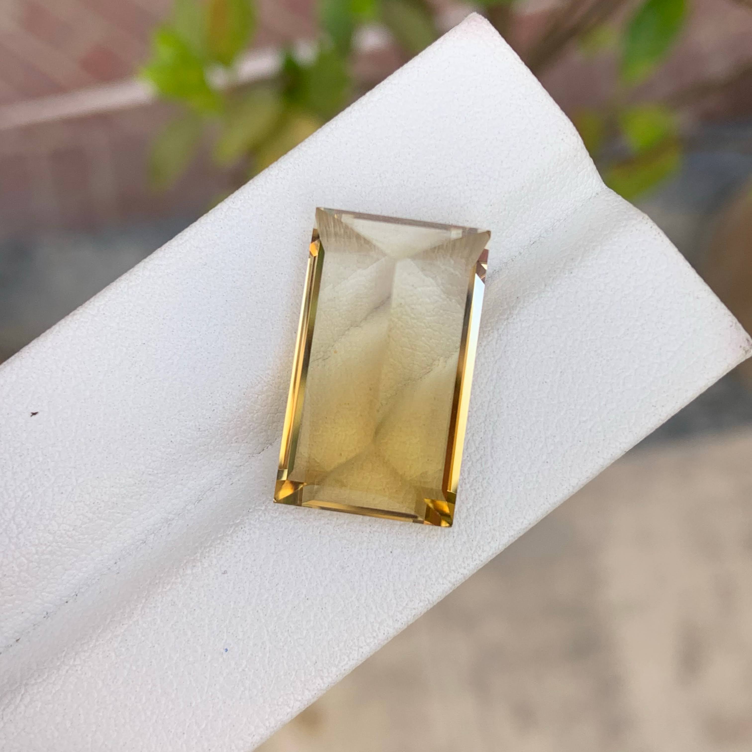 Natural Citrine 18.52 Ct Loose Gemstone | Brazil Citrine | Loupe Clean Untreated Quartz | Golden Yellow Gem for Jewelry Making