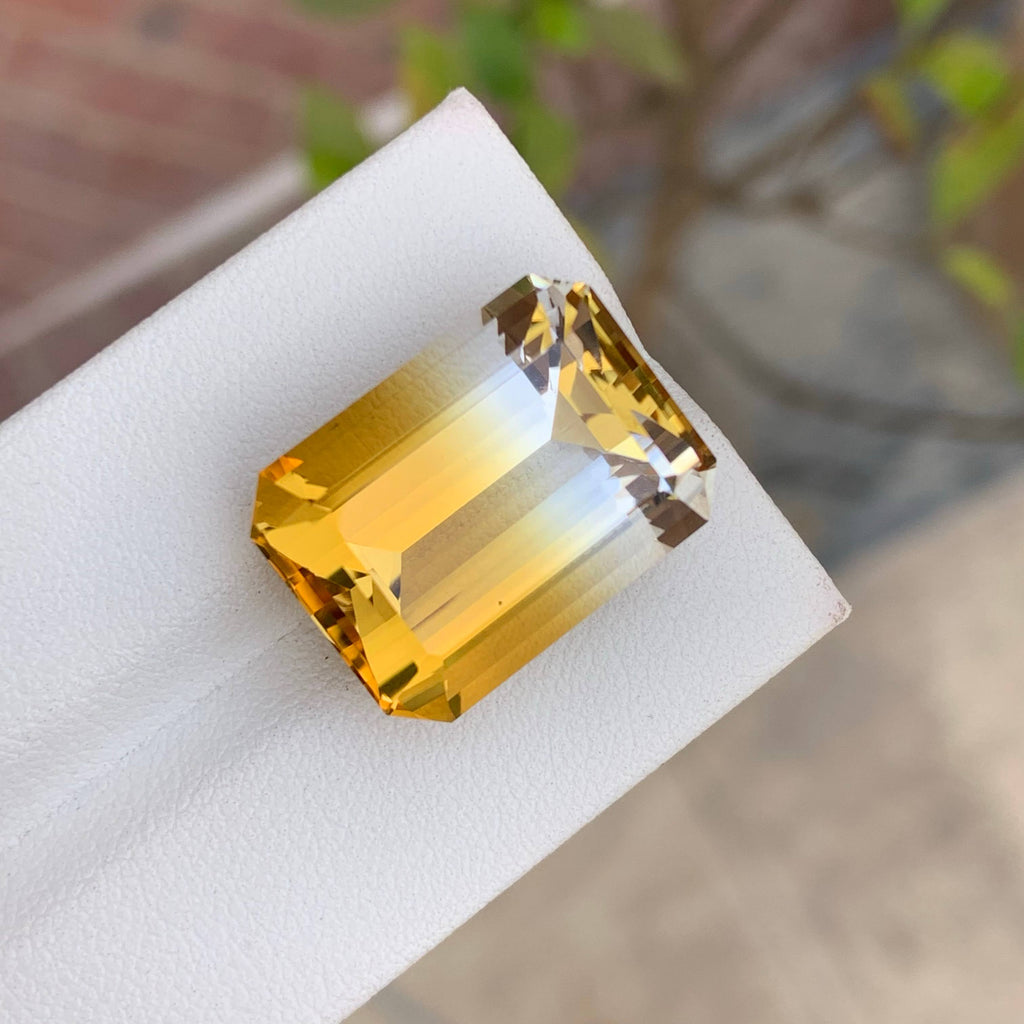 Natural Bi Colour Citrine 21.85 Ct Loose Gemstone | Brazil Citrine |   Loupe Clean | Untreated Quartz Crystal for Jewelry