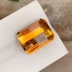 Natural Pixel Cut Mandarin Citrine 13.53 Ct Loose Gemstone | Brazilian Citrine | VSI Untreated Designer Fine Jewelry Gem