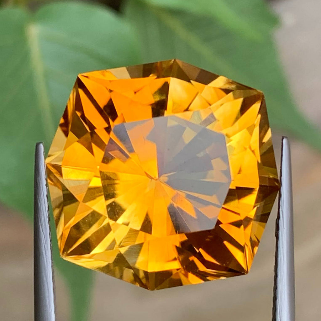 Natural Mandarin Citrine 21.47 Ct Brazilian Loose Gemstone | Eye Clean Untreated Citrine | Large Golden Orange Jewelry Stone