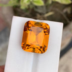 Natural Mandarin Citrine 21.70 Ct Loose Gemstone | Loupe Clean Brazil Citrine | Untreated Large Collector Jewelry Gem