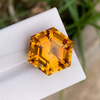 Natural Hexagonal Citrine 18.57 Ct Loose Gemstone | Loupe Clean African Citrine | Untreated Fancy Hexagon Cut Fine Jewelry Gem