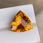Natural Mandarin Citrine 11.90 Ct Trillion Cut Loose Gemstone | Eye Clean African Citrine | Untreated Golden Orange Fine Jewelry Gem