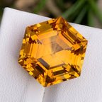 Natural Hexagonal Citrine 18.57 Ct Loose Gemstone | Loupe Clean African Citrine | Untreated Fancy Hexagon Cut Fine Jewelry Gem