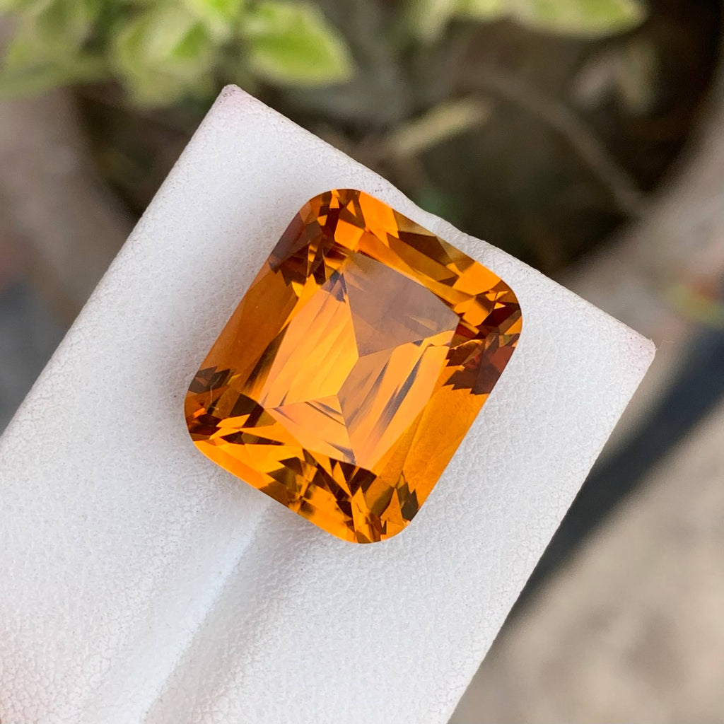 Natural Mandarin Citrine 21.70 Ct Loose Gemstone | Loupe Clean Brazil Citrine | Untreated Large Collector Jewelry Gem
