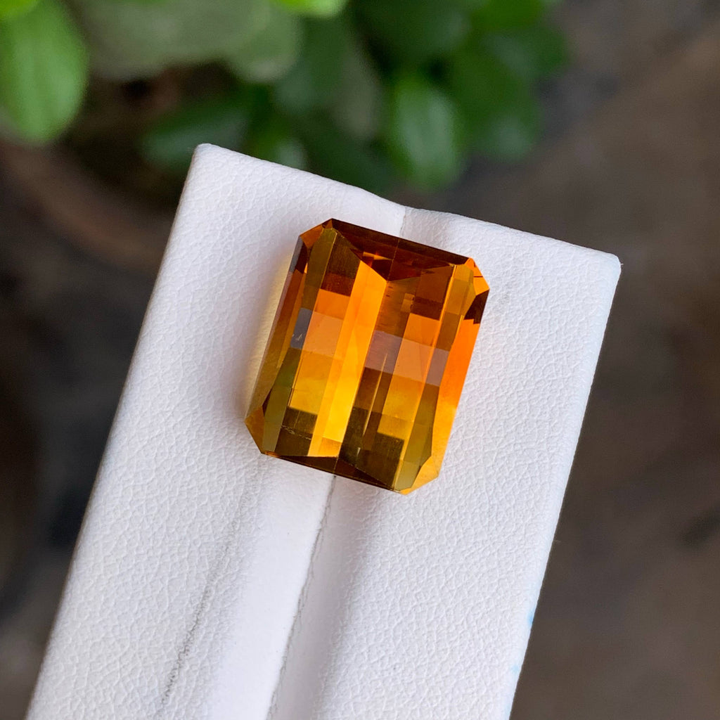 Natural Mandarin Citrine 17.03 Ct Loose Gemstone | Eye Clean Brazil Citrine | Untreated Golden Orange Fine Jewelry Gem