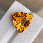Natural Mandarin Citrine 11.90 Ct Trillion Cut Loose Gemstone | Eye Clean African Citrine | Untreated Golden Orange Fine Jewelry Gem