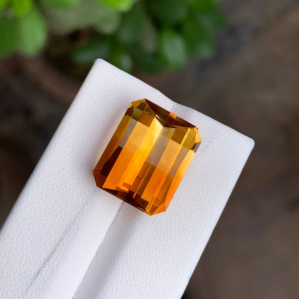 Natural Mandarin Citrine 17.03 Ct Loose Gemstone | Eye Clean Brazil Citrine | Untreated Golden Orange Fine Jewelry Gem