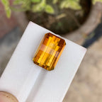 Natural Mandarin Citrine 11.46 Ct Pixel Cut Loose Gemstone | Eye Clean Brazil Citrine | Untreated Fine Jewelry Gem