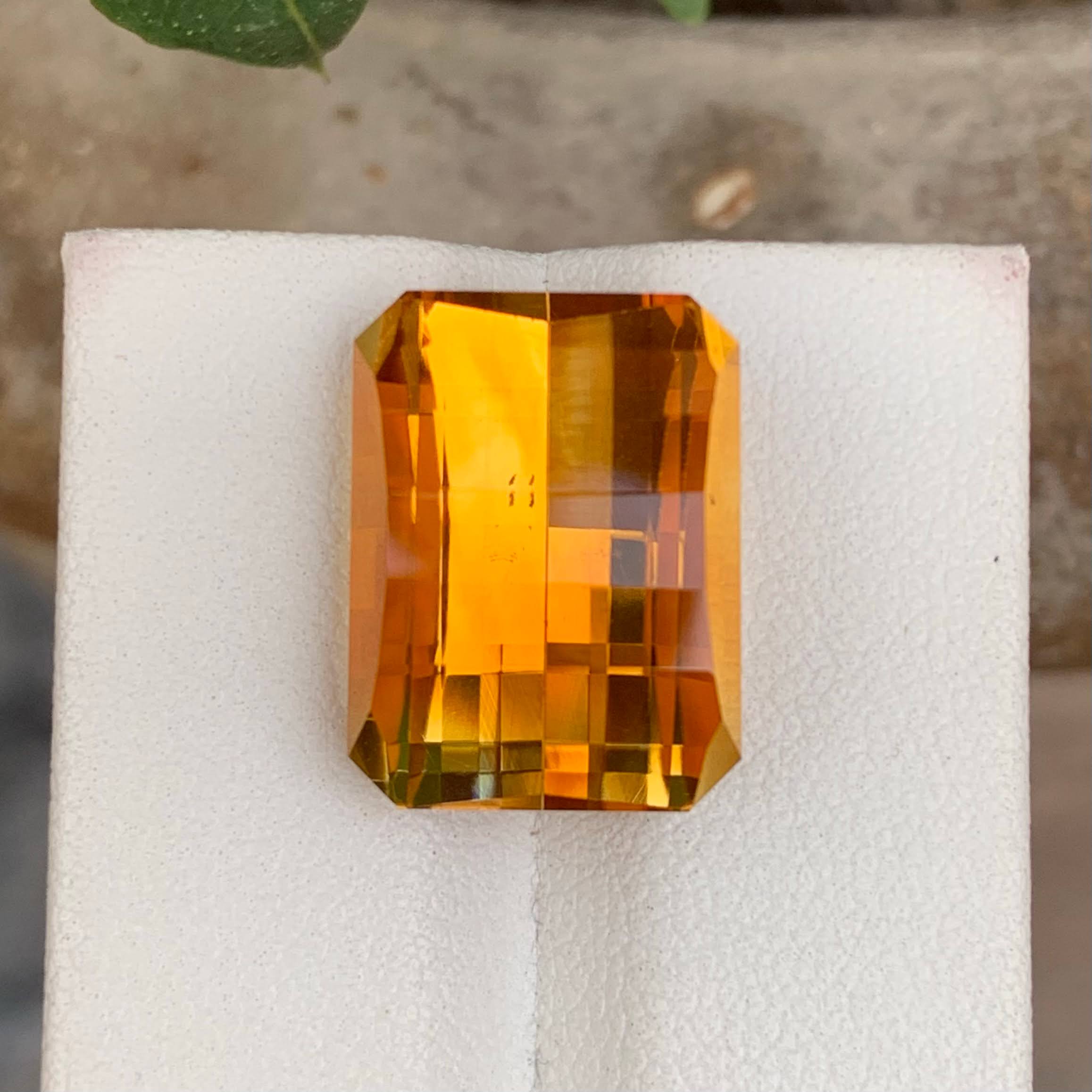Natural Pixel Cut Mandarin Citrine 13.53 Ct Loose Gemstone | Brazilian Citrine | VSI Untreated Designer Fine Jewelry Gem