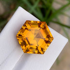 Natural Hexagonal Citrine 18.57 Ct Loose Gemstone | Loupe Clean African Citrine | Untreated Fancy Hexagon Cut Fine Jewelry Gem