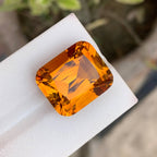 Natural Mandarin Citrine 21.70 Ct Loose Gemstone | Loupe Clean Brazil Citrine | Untreated Large Collector Jewelry Gem