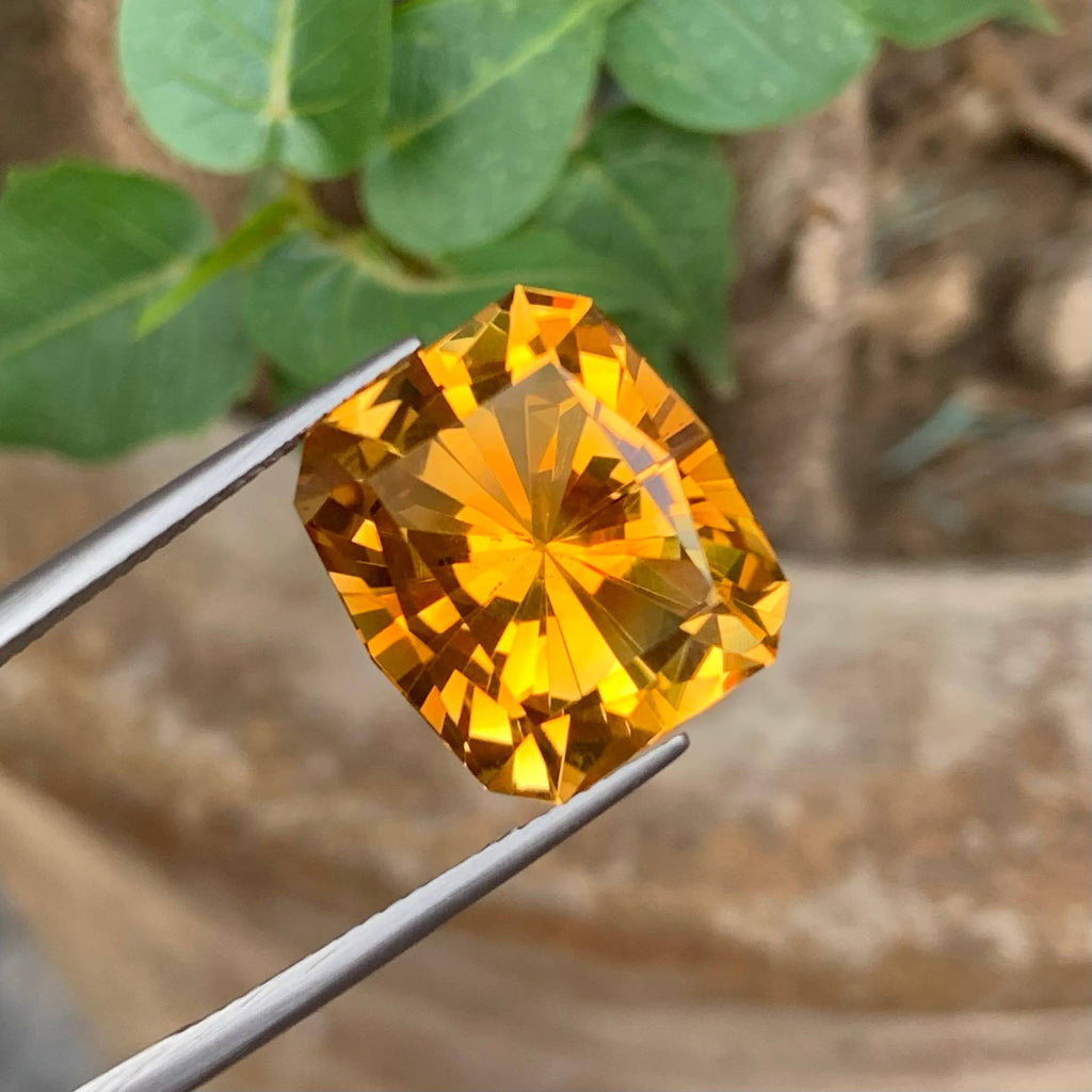 Natural Mandarin Citrine 13.33 Ct Fancy Cut Loose Gemstone | Loupe Clean Brazilian Citrine | Untreated Orange Fine Jewelry Gem