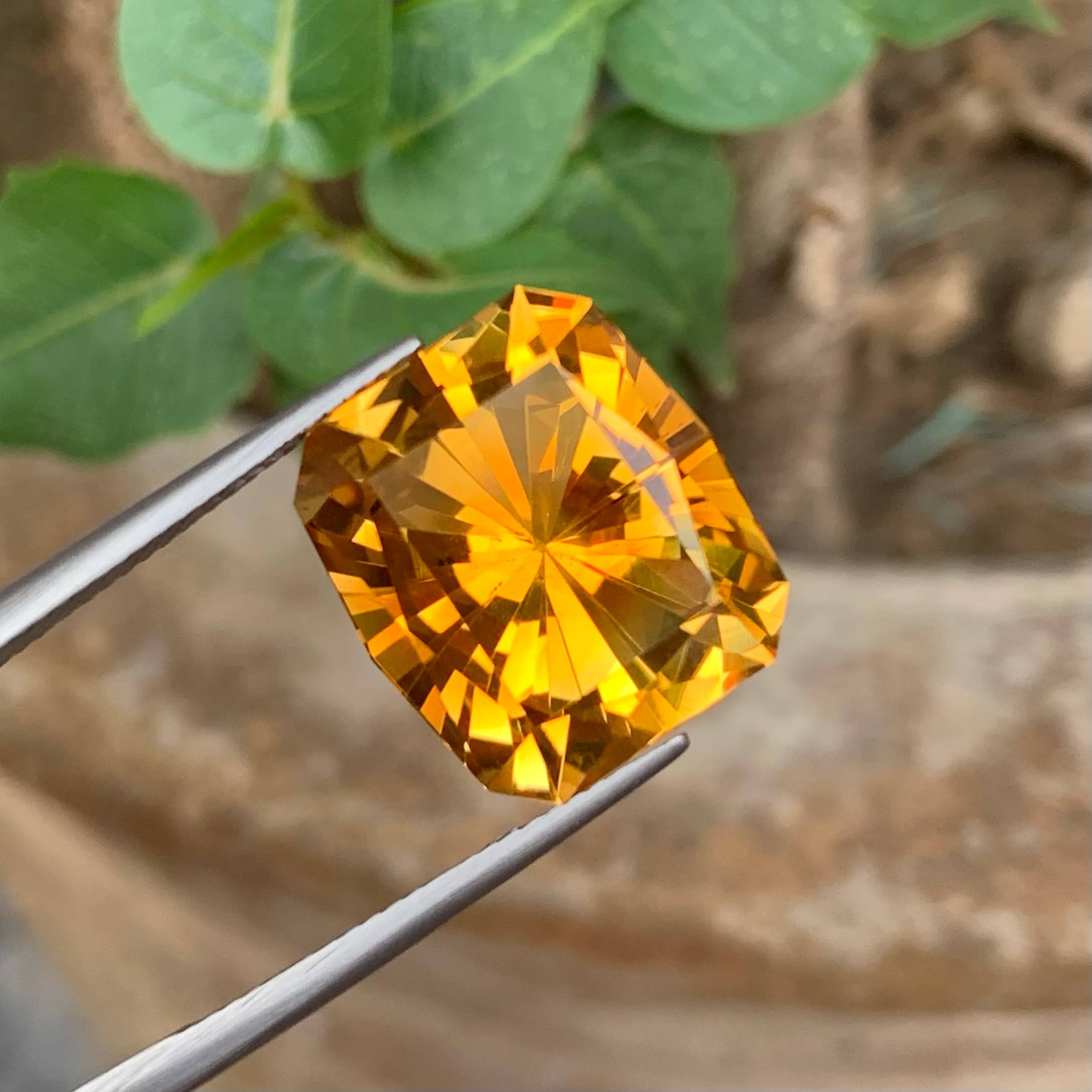 Natural Mandarin Citrine 13.33 Ct Fancy Cut Loose Gemstone | Loupe Clean Brazilian Citrine | Untreated Orange Fine Jewelry Gem