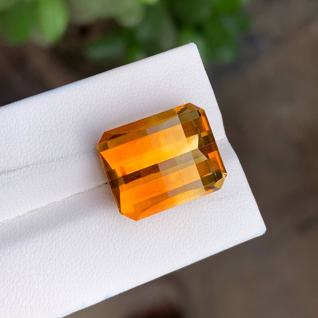Natural Mandarin Citrine 17.03 Ct Loose Gemstone | Eye Clean Brazil Citrine | Untreated Golden Orange Fine Jewelry Gem