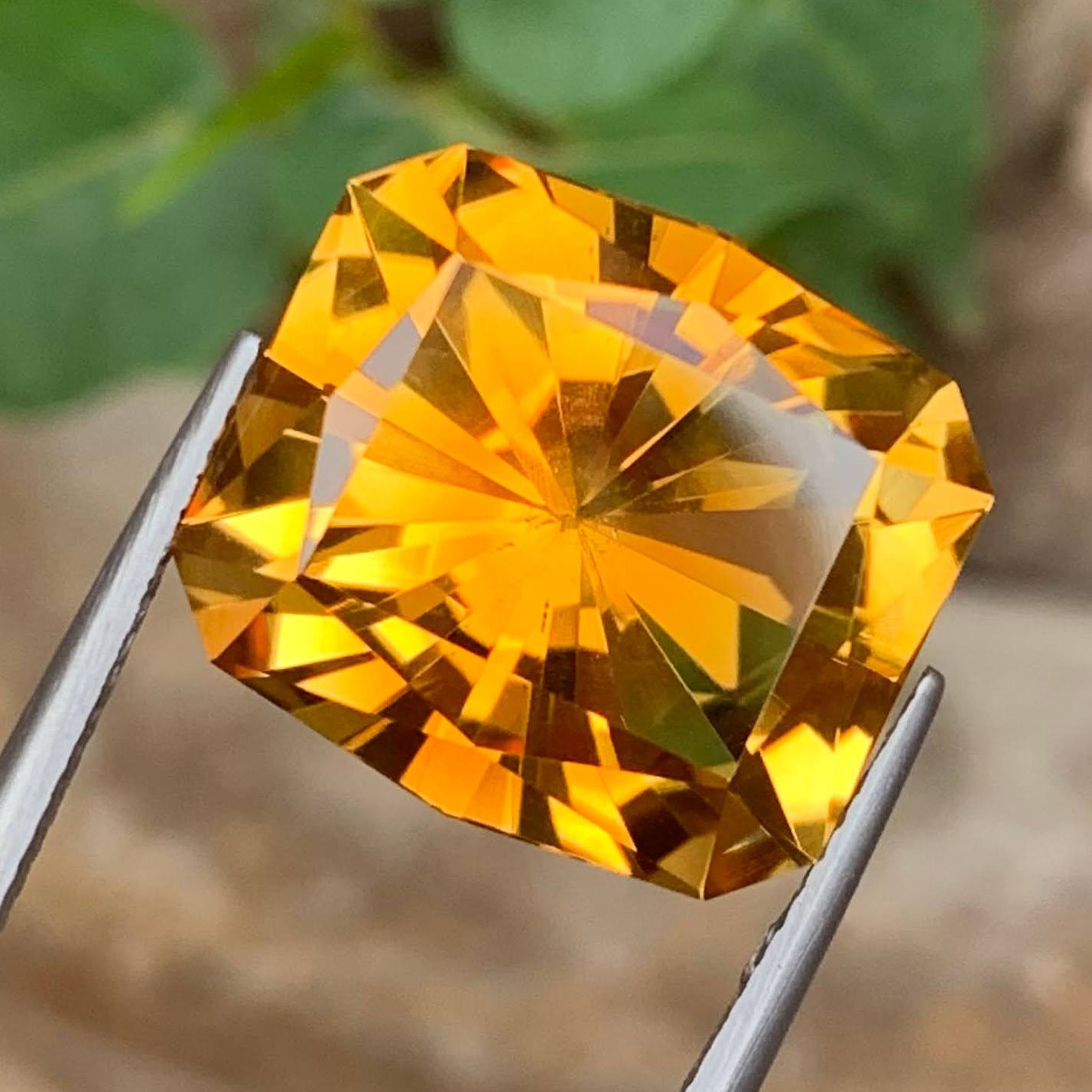 Natural Mandarin Citrine 13.33 Ct Fancy Cut Loose Gemstone | Loupe Clean Brazilian Citrine | Untreated Orange Fine Jewelry Gem