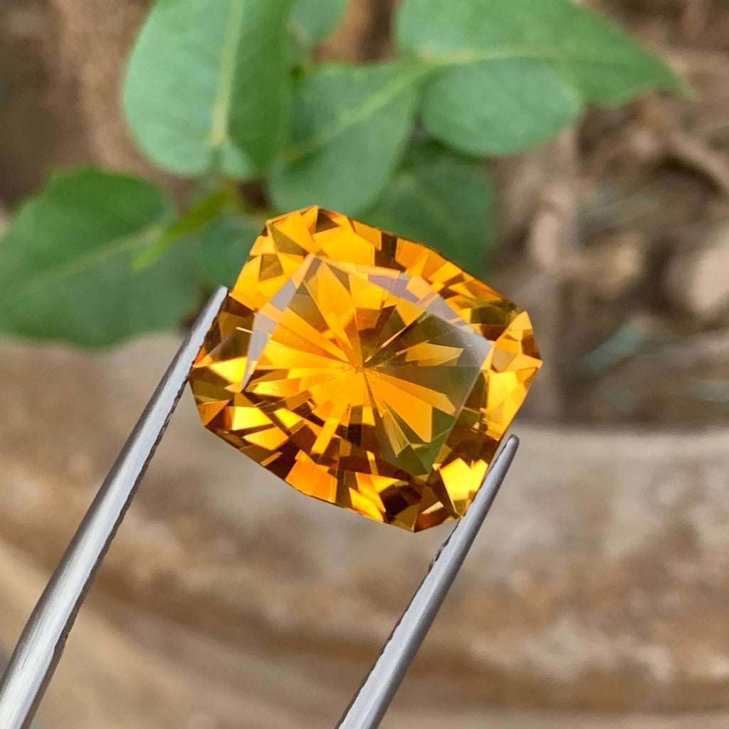 Natural Mandarin Citrine 13.33 Ct Fancy Cut Loose Gemstone | Loupe Clean Brazilian Citrine | Untreated Orange Fine Jewelry Gem