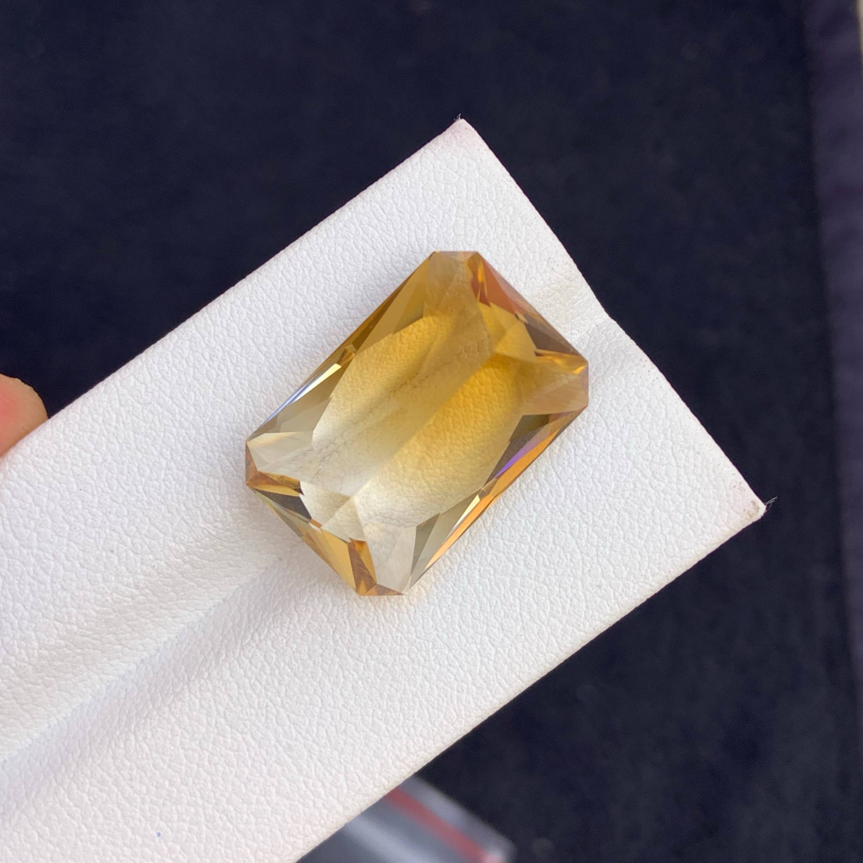 Natural Bicolour Citrine 20.92 Ct Brazil Pixel Cut Large Loose Gemstone Loupe Clean Yellow Citrine