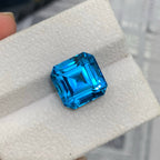 Natural Electric Blue Topaz 12.98 Ct Asscher Cut Loose Gemstone | Brazil Blue Topaz | Loupe Clean Heated Gem for Jewelry