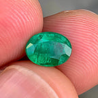 Natural Zambian Emerald 1.49 Ct Oval Faceted Loose Gemstone | SI Clarity Minor Oil | Genuine Emerald for Fine Jewelry