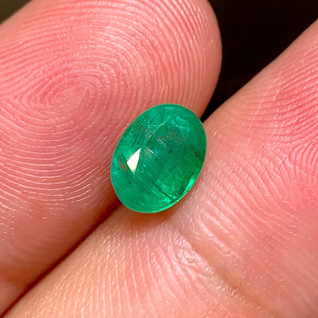 Natural Zambian Emerald 1.49 Ct Oval Faceted Loose Gemstone | SI Clarity Minor Oil | Genuine Emerald for Fine Jewelry