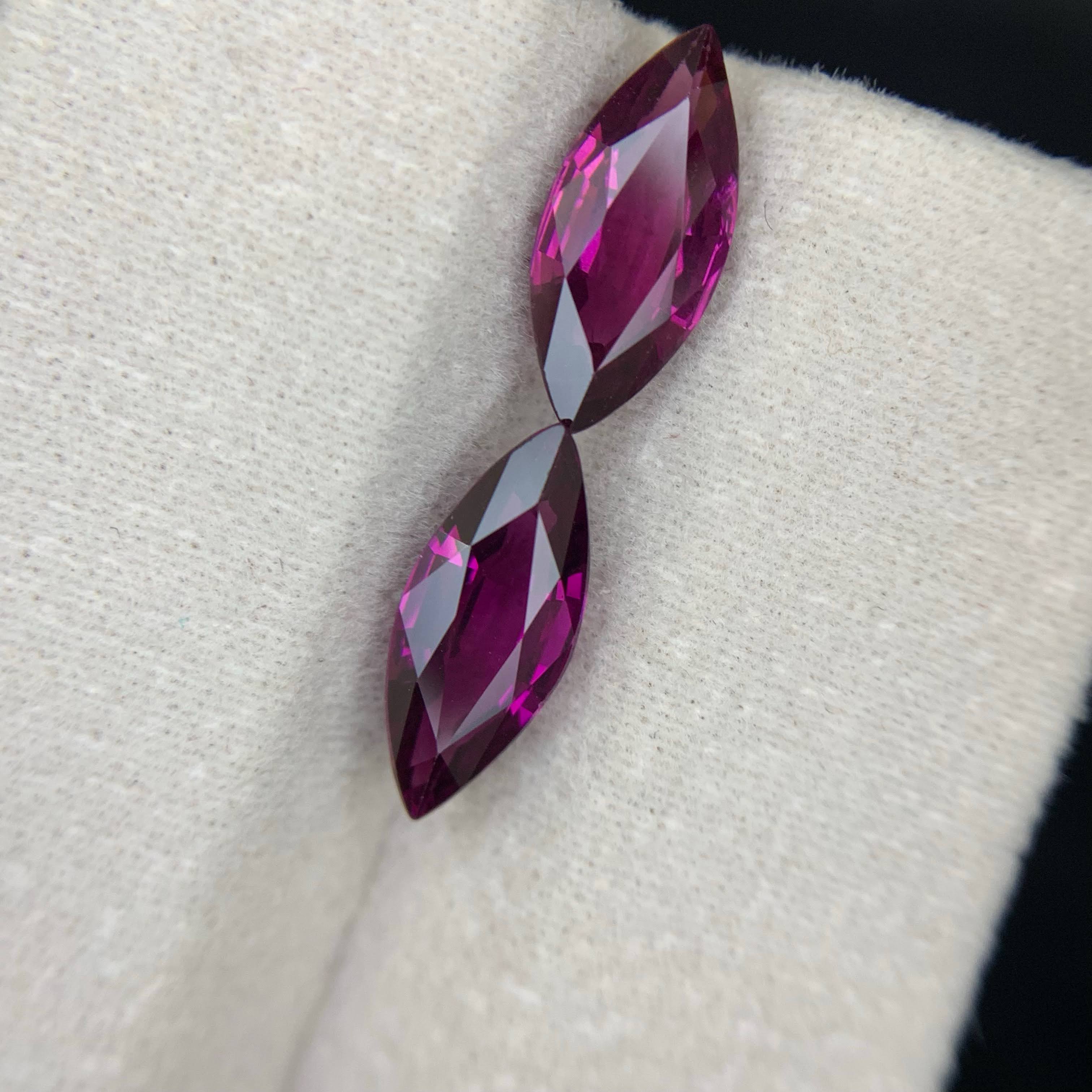 Natural Rhodolite Garnet 5.19 Ct Madagascar Marquise Cut Pink Purple Garnet Eye Clean Loose Gemstone for Jewelry