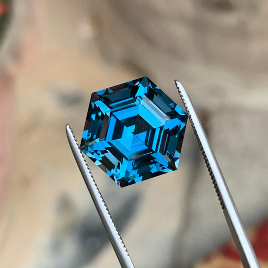London Blue Topaz 10.95 Ct Hexagon Cut
