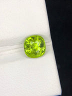 Natural Peridot Stone: 1.90 ct Faceted Cushion Cut Gemstone