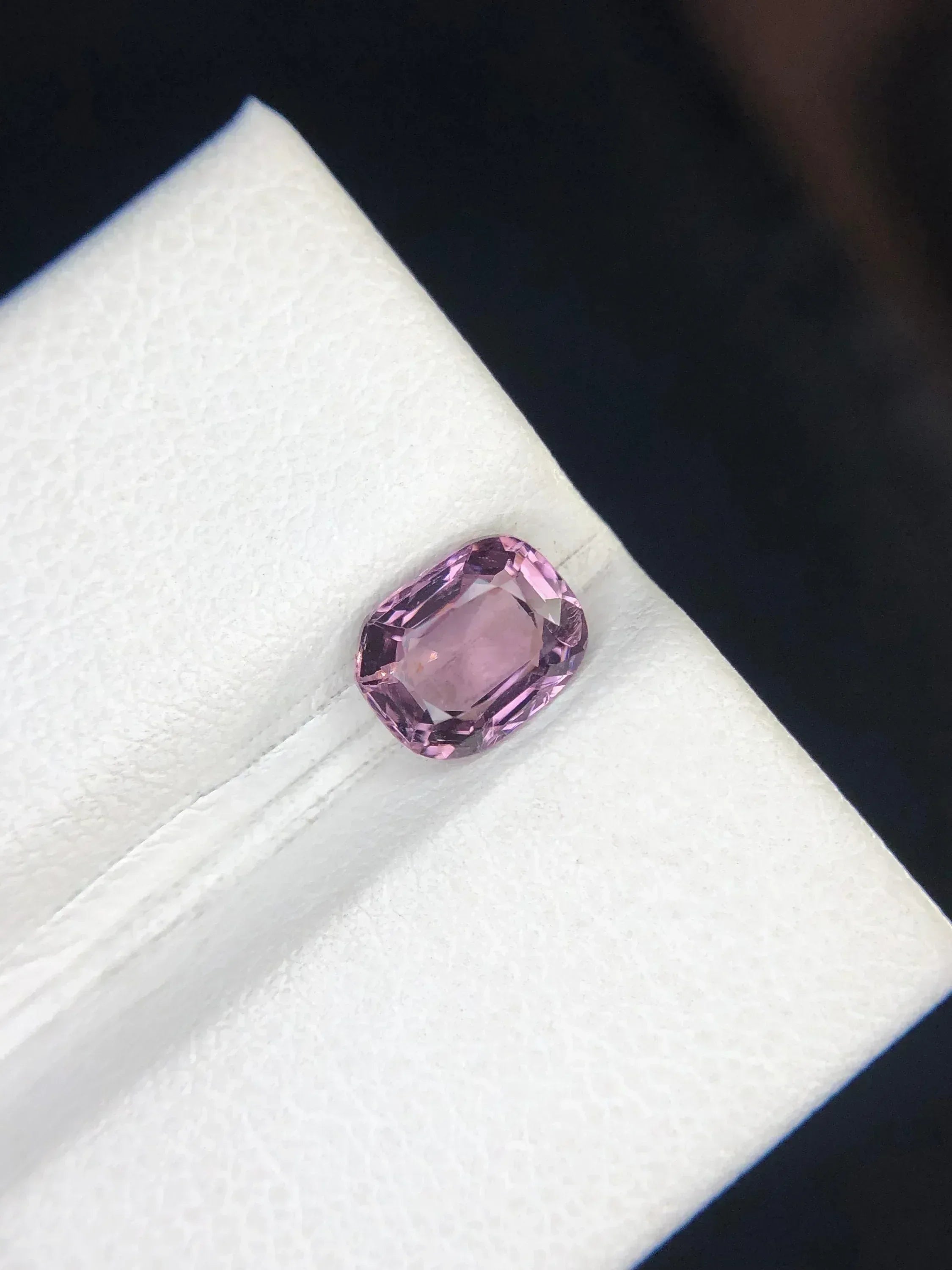 1.45 Carat Pinkish Gray Spinel Gemstone: Burmese Cushion Cut, SI Clarity - Splendor Gems