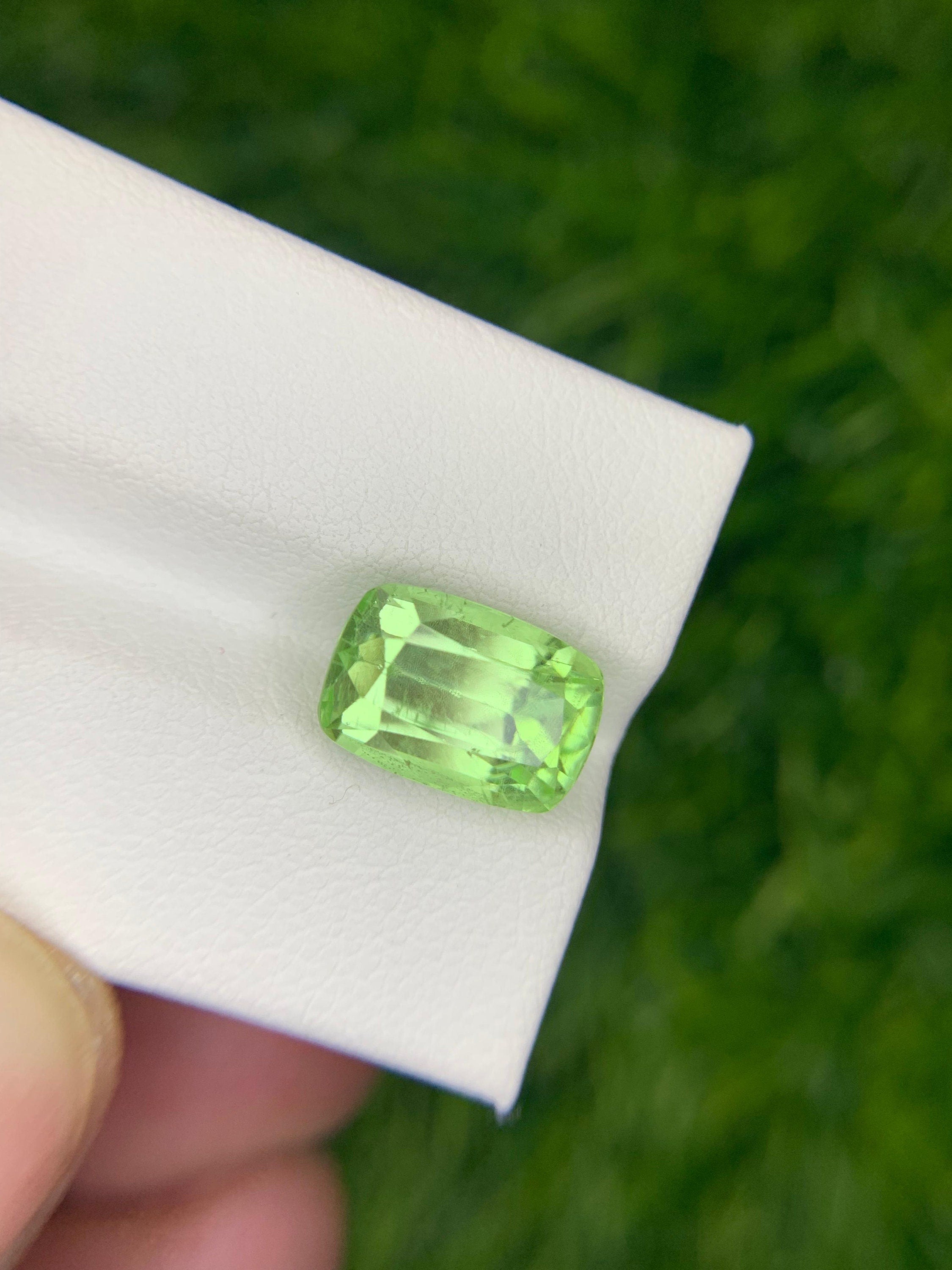 Pastel Green Peridot Gemstone: 5.05 ct Untreated Faceted Stone