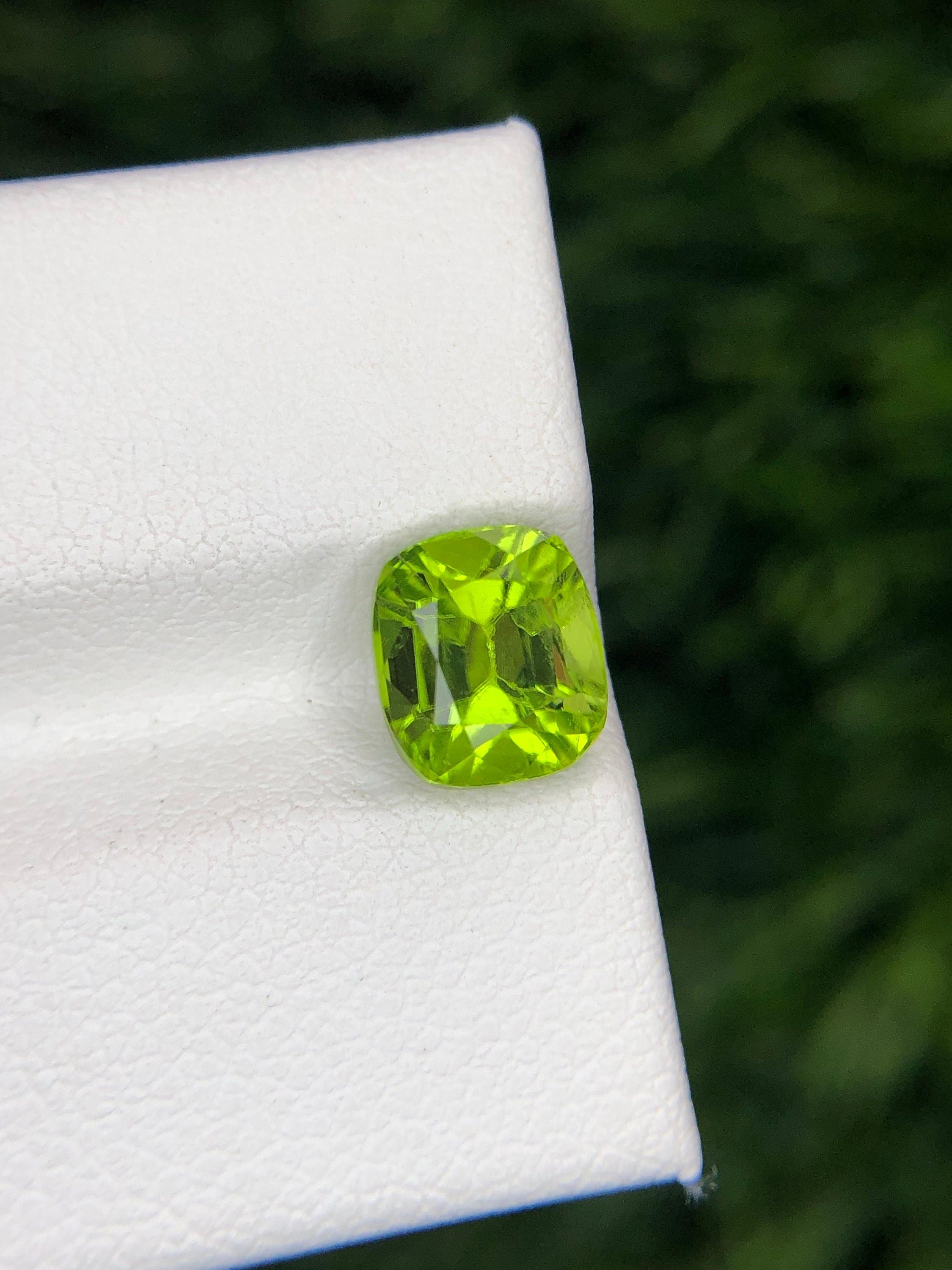 Neon Yellow Peridot: 2.00 Carat Precision Cut Gemstone Secondary image