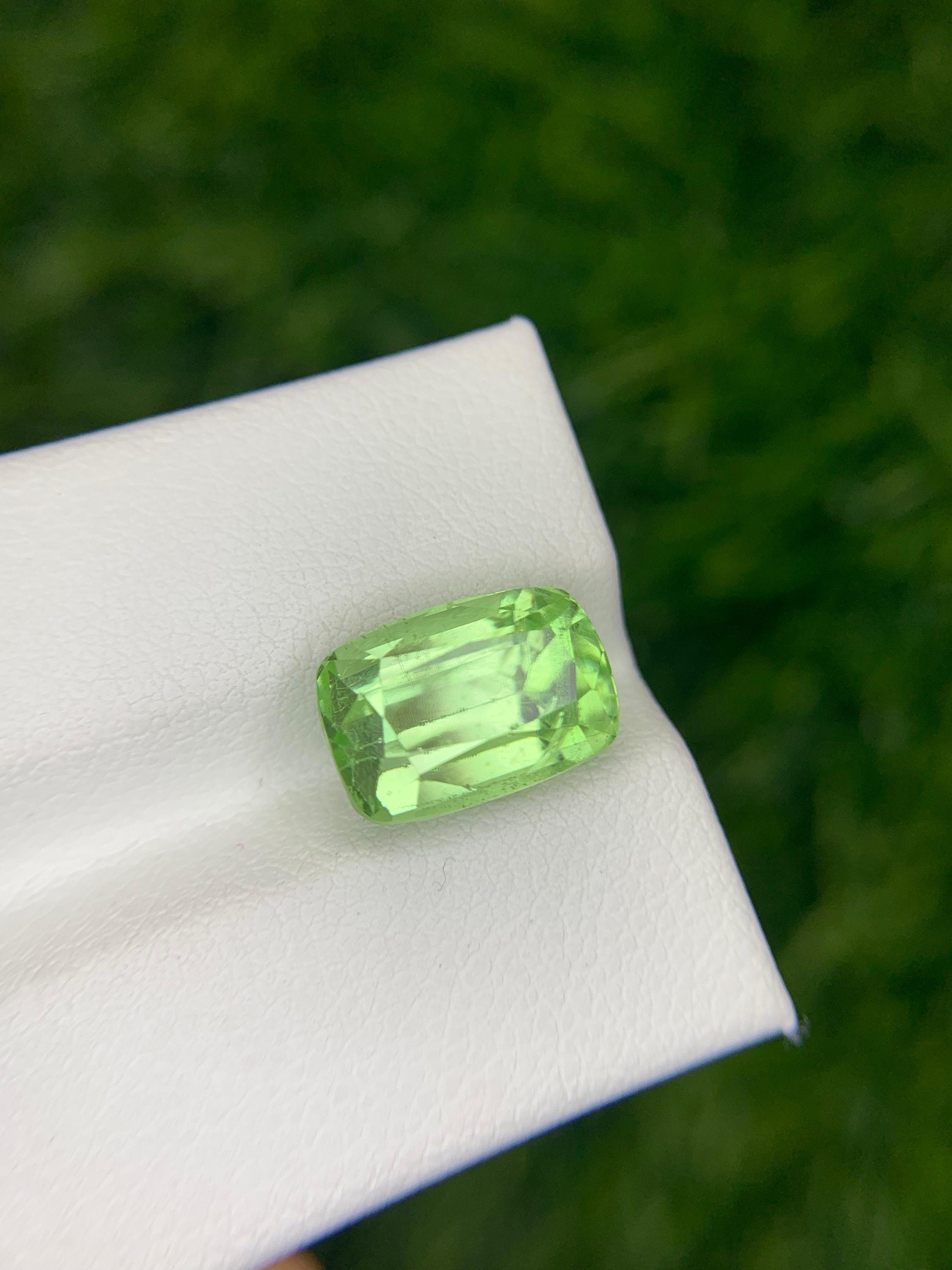 Pastel Green Peridot Gemstone: 5.05 ct Untreated Faceted Stone