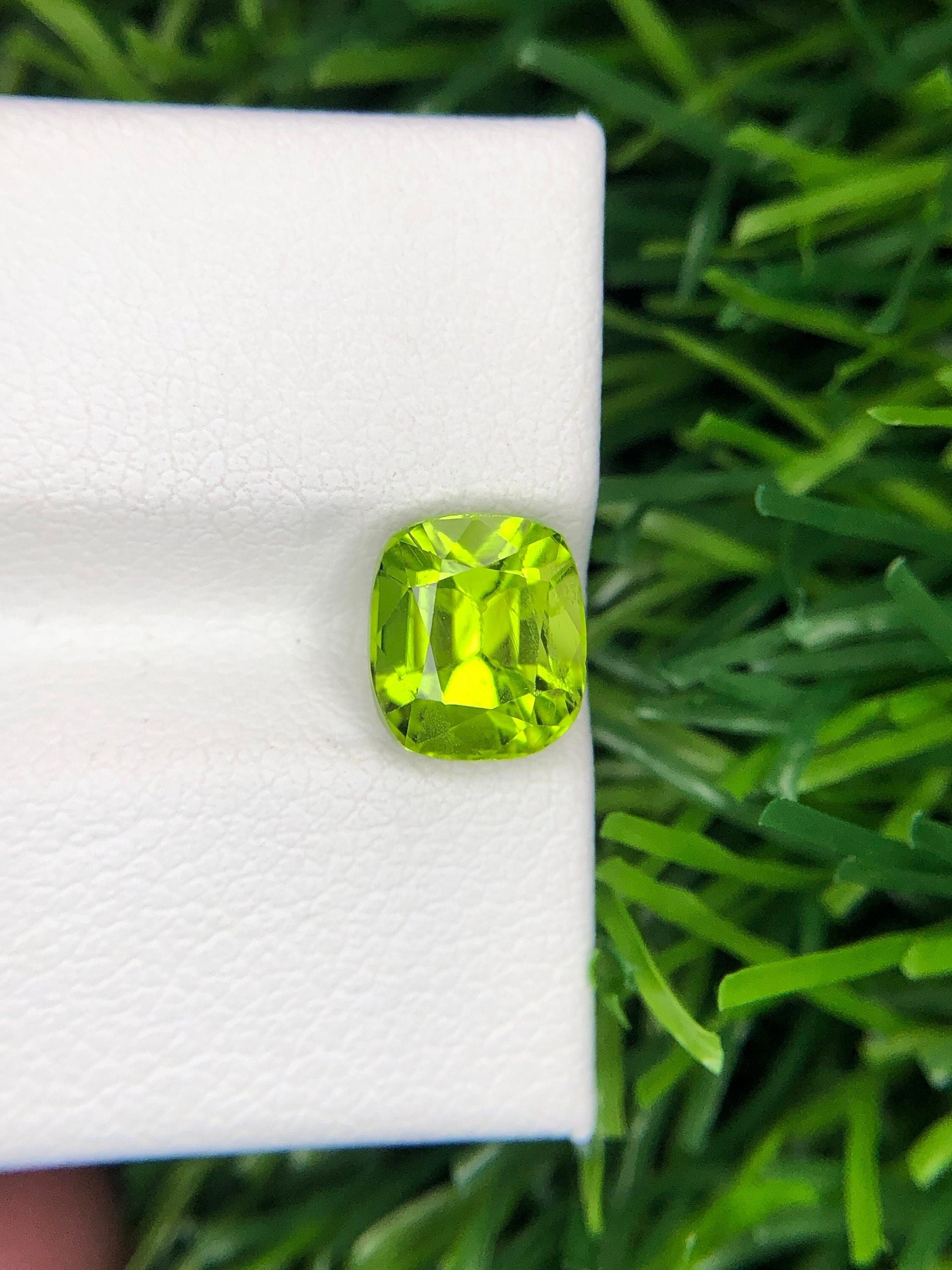 Neon Yellow Peridot: 2.00 Carat Precision Cut Gemstone