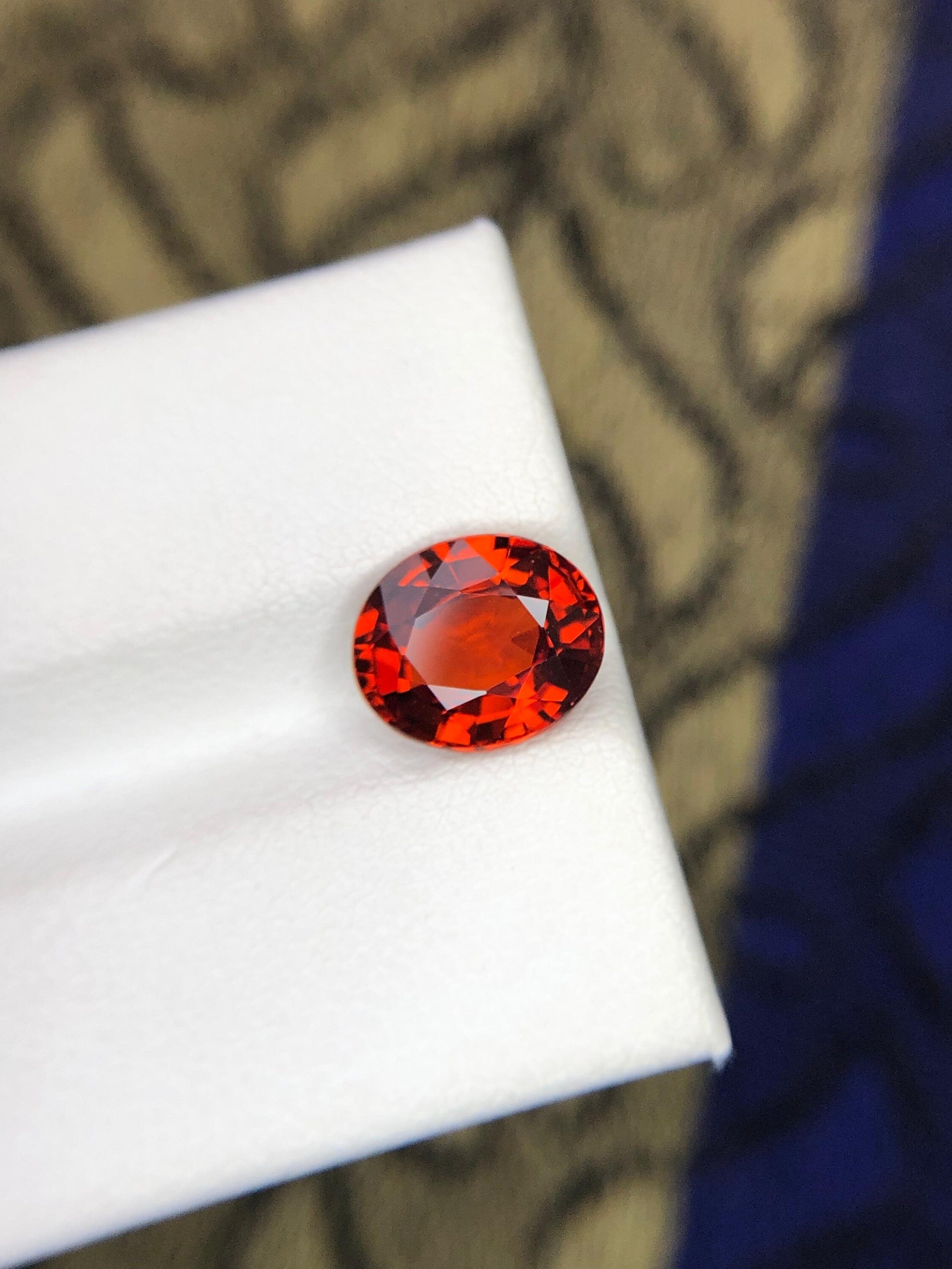 Oval Spessartine Garnet Gemstone: 2.75 ct Warm Red Jewelry Stone