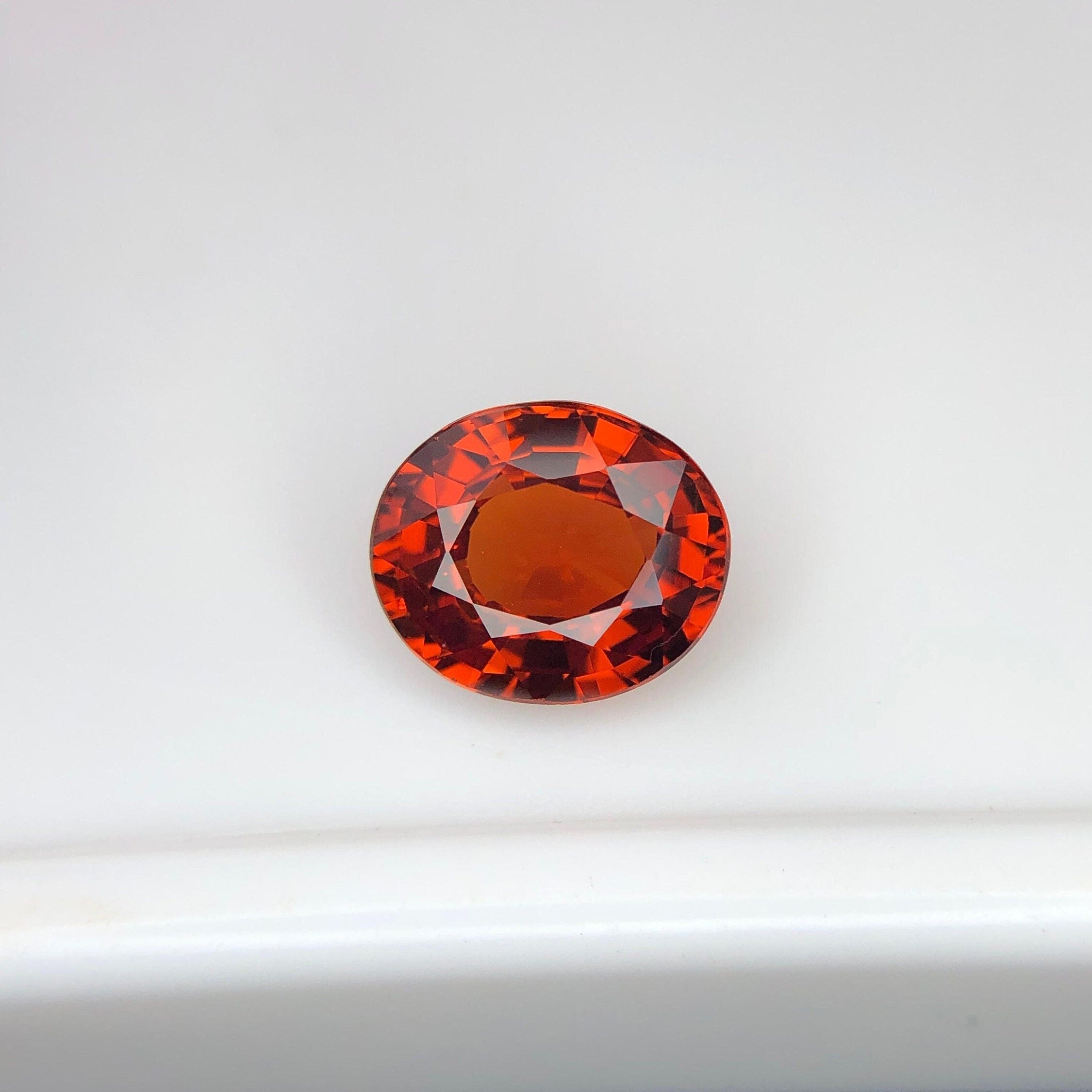 Oval Spessartine Garnet Gemstone: 2.75 ct Warm Red Jewelry Stone