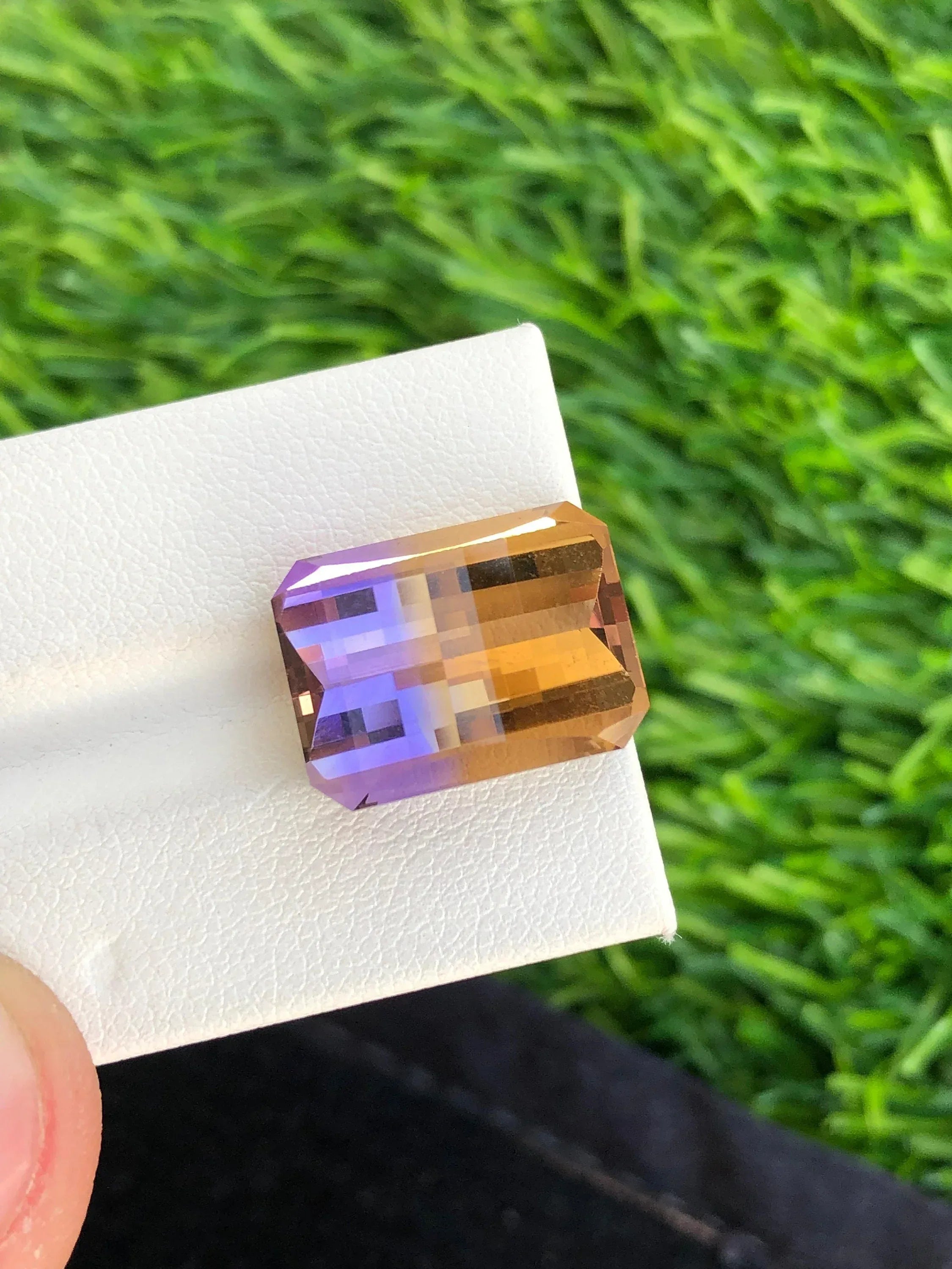 12.30 Carat Bicolor Ametrine Gemstone: Precision Cut from Bolivia - Splendor Gems