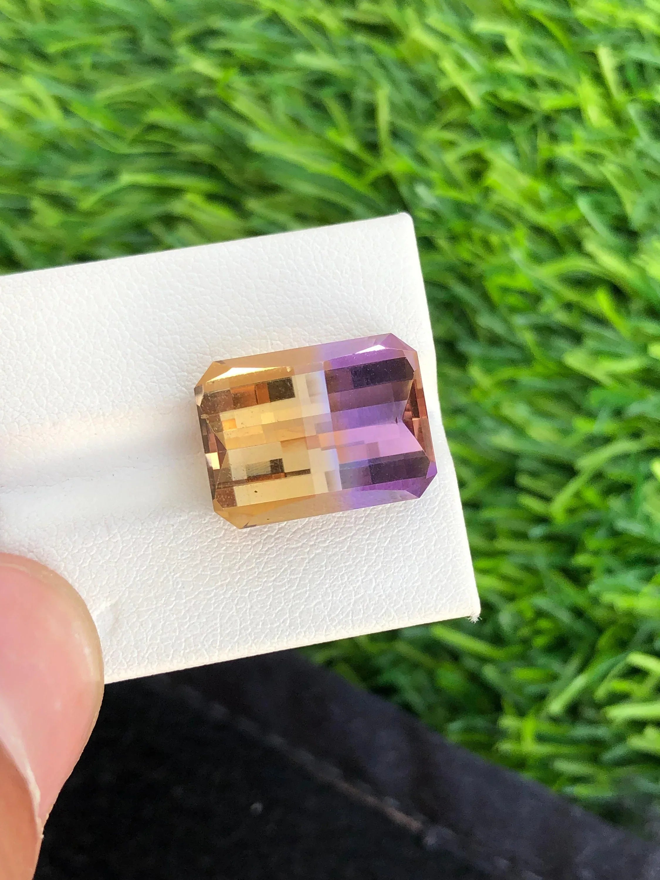 12.30 Carat Bicolor Ametrine Gemstone: Precision Cut from Bolivia - Splendor Gems