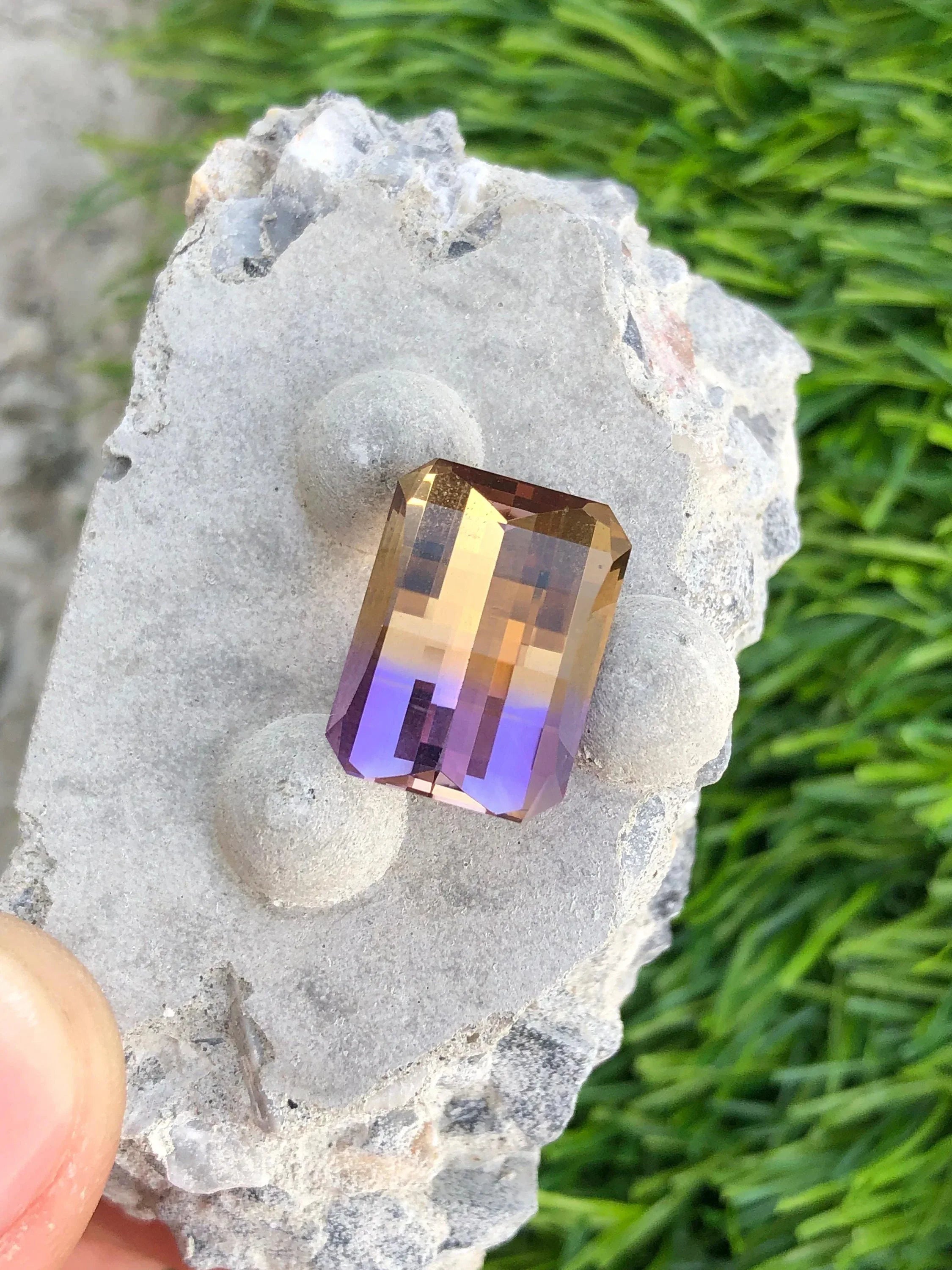 12.30 Carat Bicolor Ametrine Gemstone: Precision Cut from Bolivia - Splendor Gems