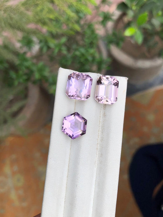 Natural Ametrine Gemstones | Faceted Ametrine | Natural Ametrine Trio | Loose Gemstone for Jewelry Making | 17.50 Carats